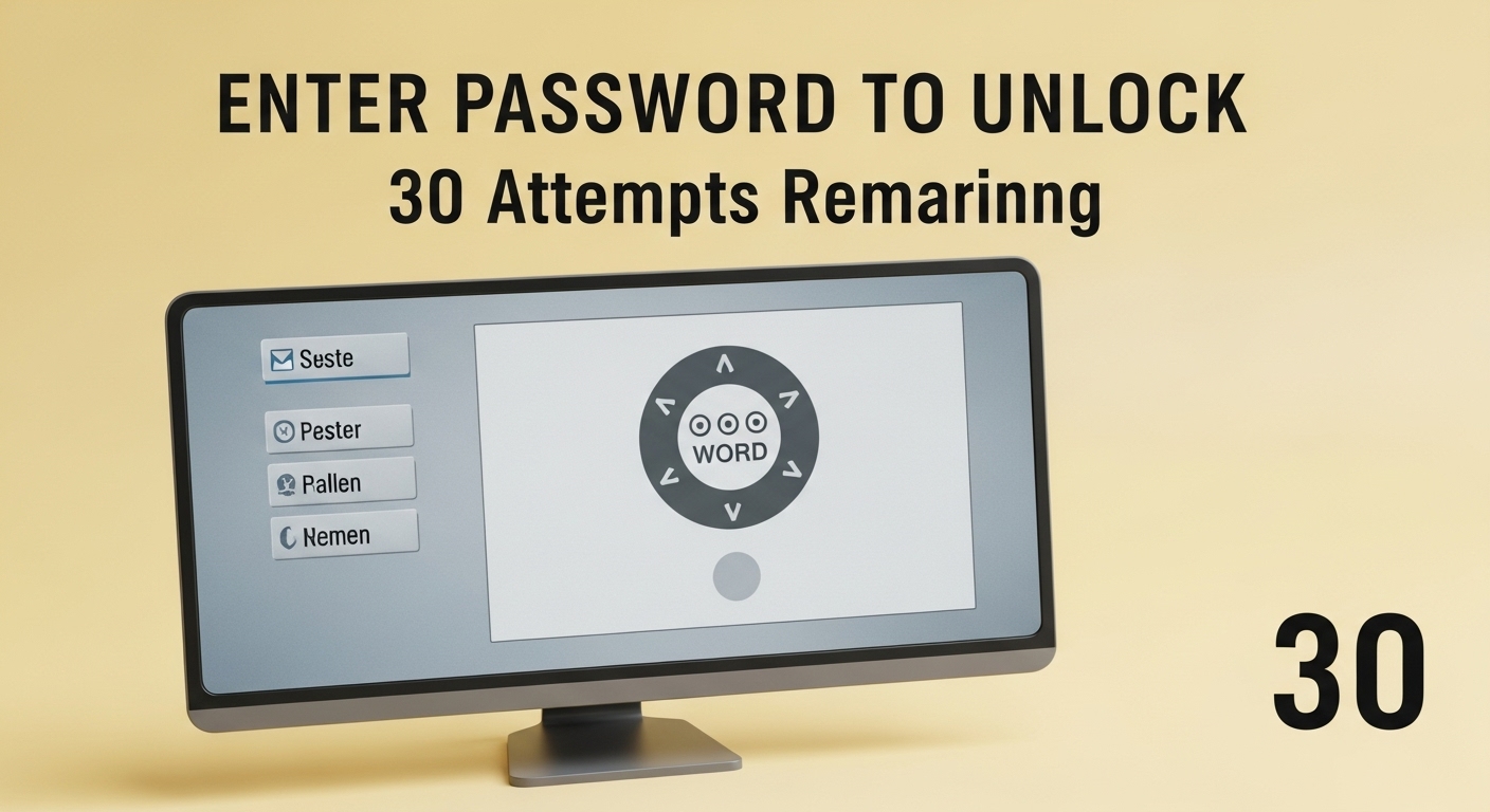 Enter Password to Unlock 30 30 Attempts Remaining
